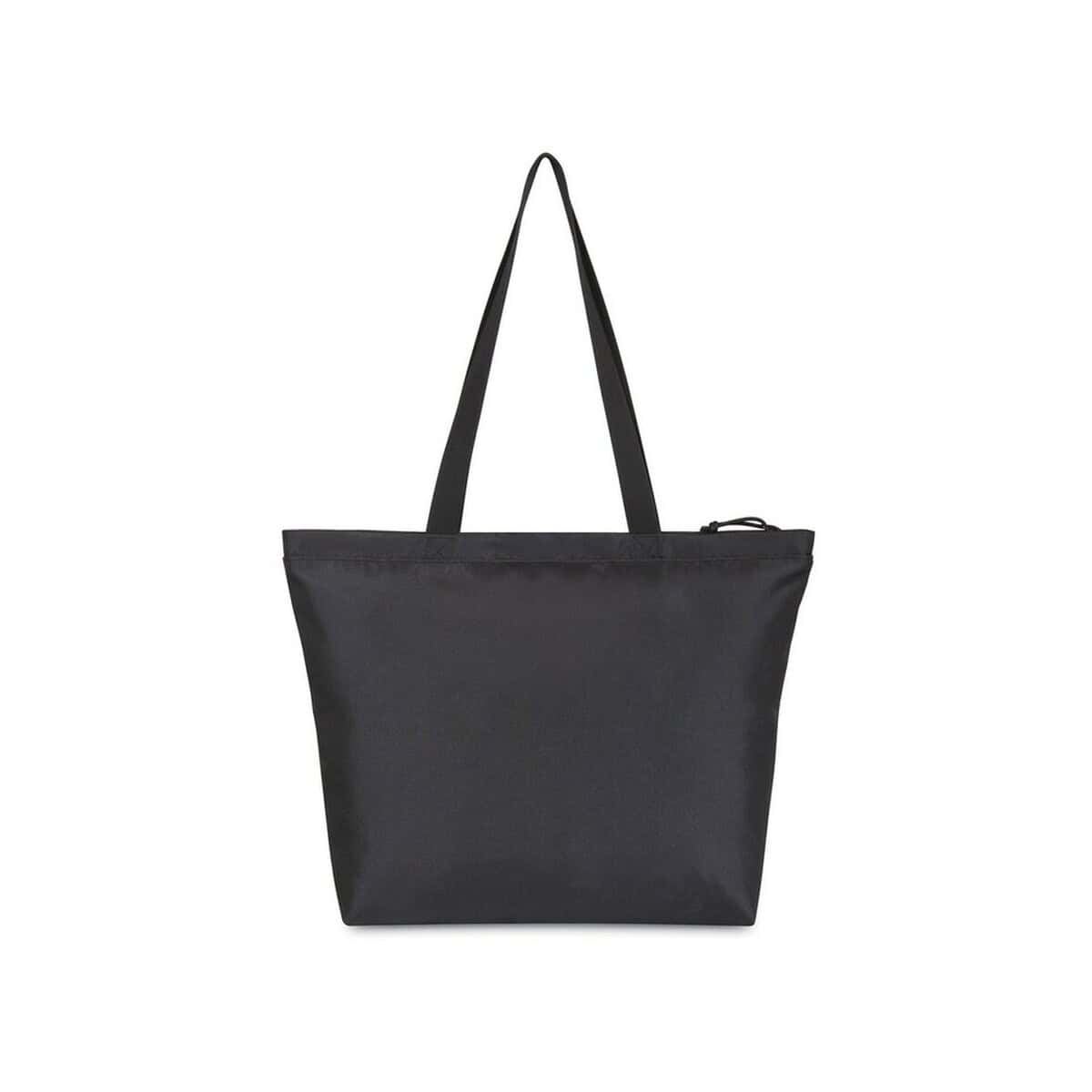 Torby na zakupy z logo – torba na zakupy renew aware™ rpet VR005-03_101036-001__B_2 Elegancka czarna torba reklamowa na ramię z materiału nylonowego. Idealna do promocji i prezentów firmowych.