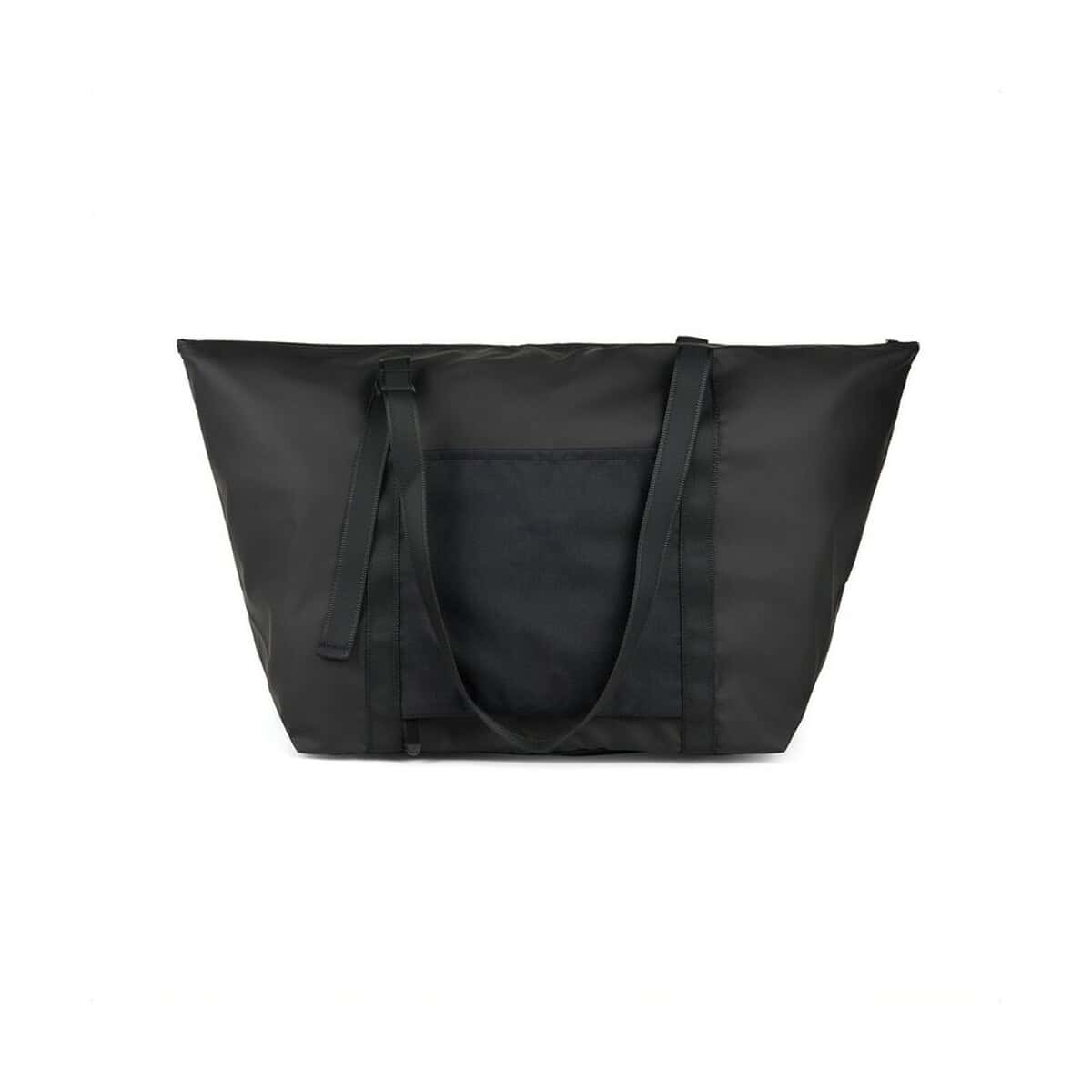 Okładz ransportowa z czarnej tkaniny, idealna na zakupy i wyjazdy, z praktycznym wykończeniem.