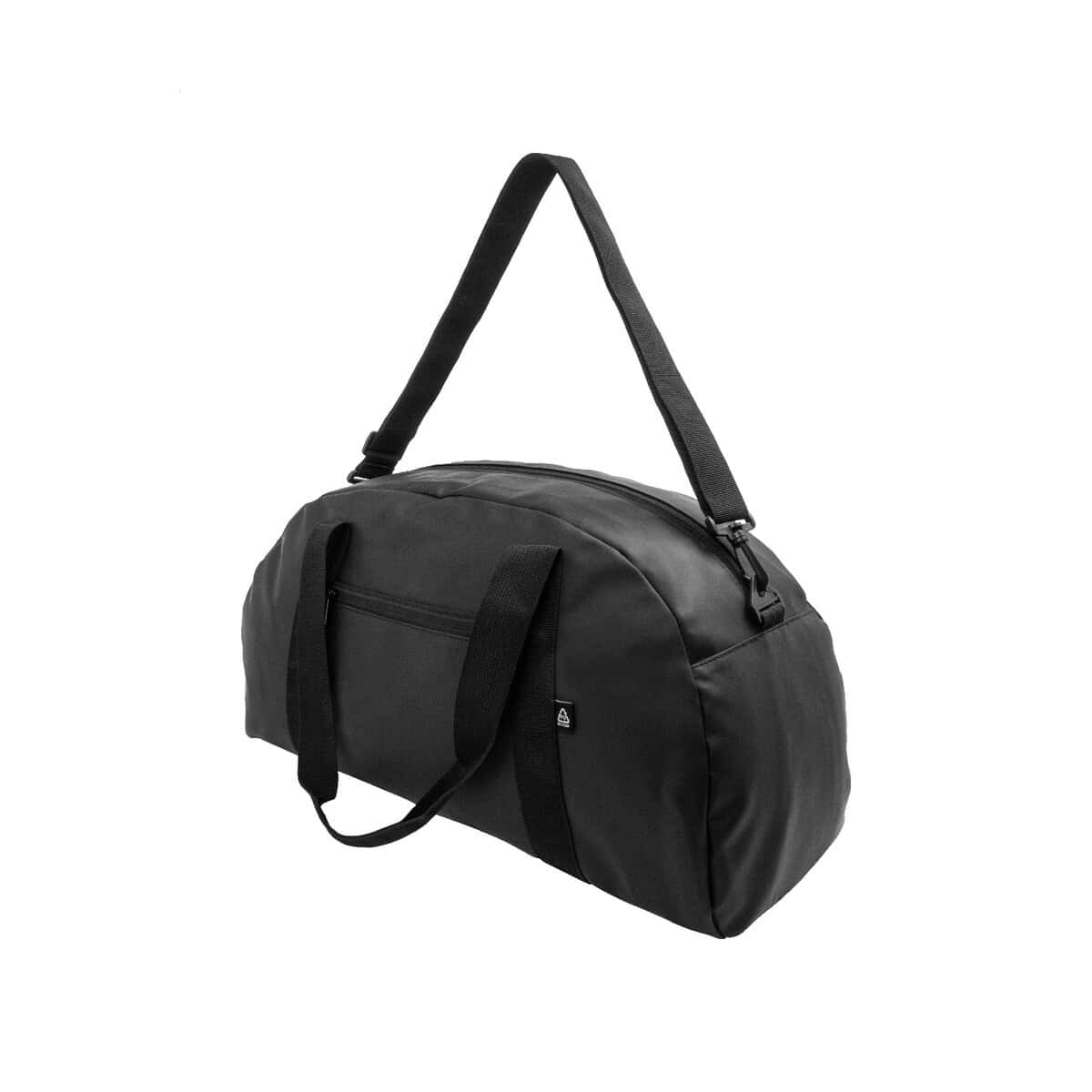 Torby sportowe z logo – duffup torba sportowa rpu AP800123-10__A Torba sportowa na siłownię, czarna, z regulowanym paskiem i kieszenią na akcesoria.