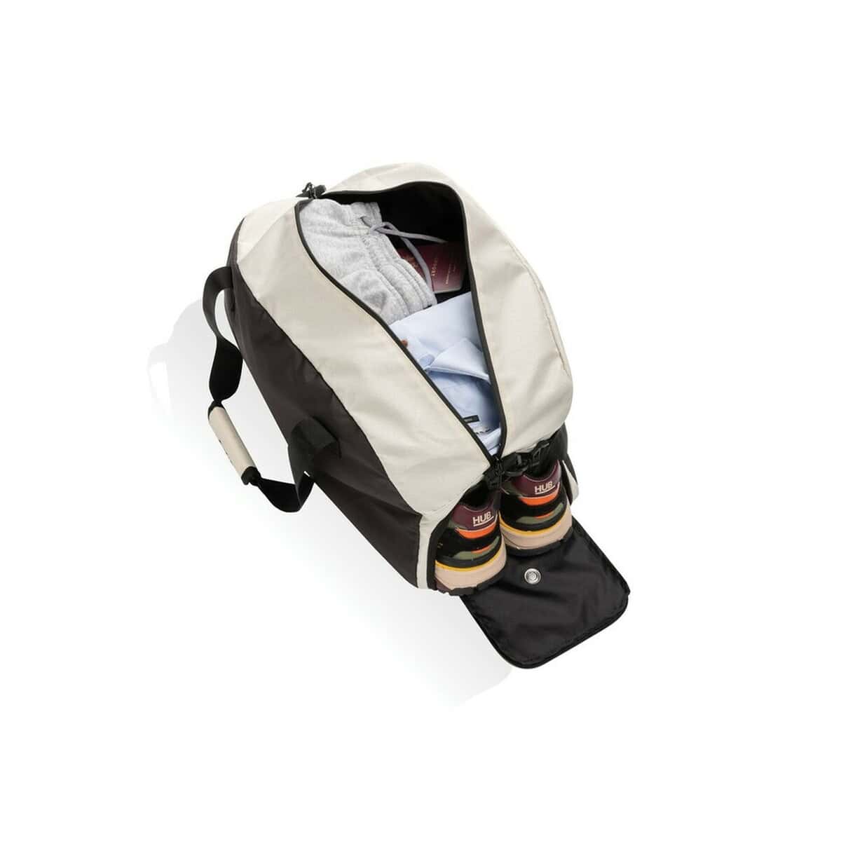 Torby sportowe z logo – torba sportowa, podróżna aware™ kazu, rpet P707.203__B_6 Koszulka sportowa w plecaku, idealna na fitness i treningi, personalizowane gadżety sportowe.