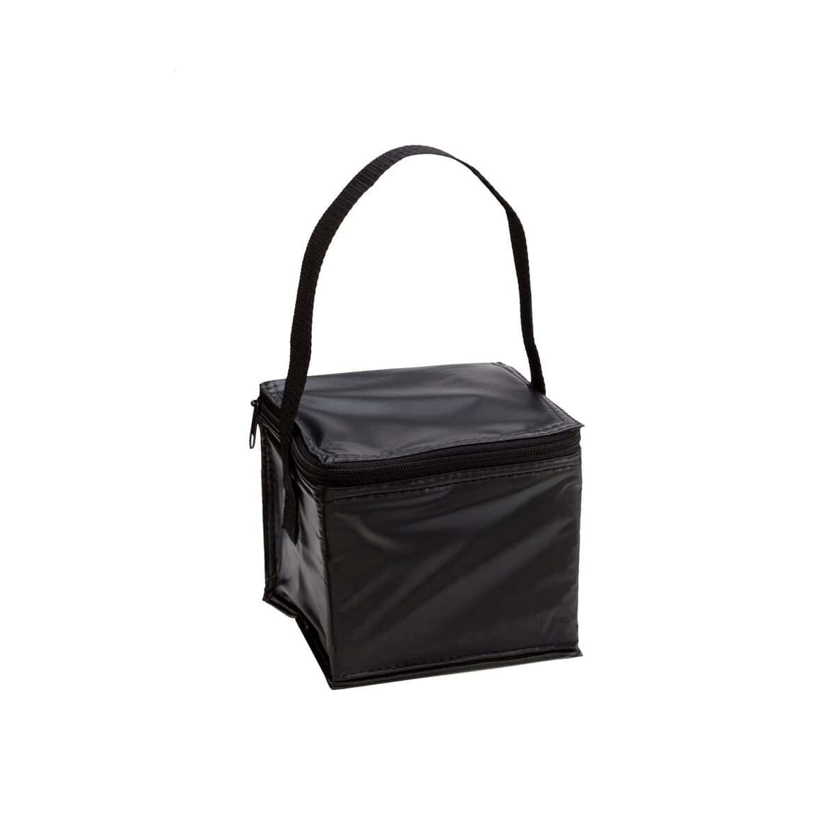 Torby termiczne z logo – brava torba chłodząca AP791894-10 Czarna torba termoizolacyjna na lunch z rączką, taśma do noszenia, gadżety reklamowe do promocji.