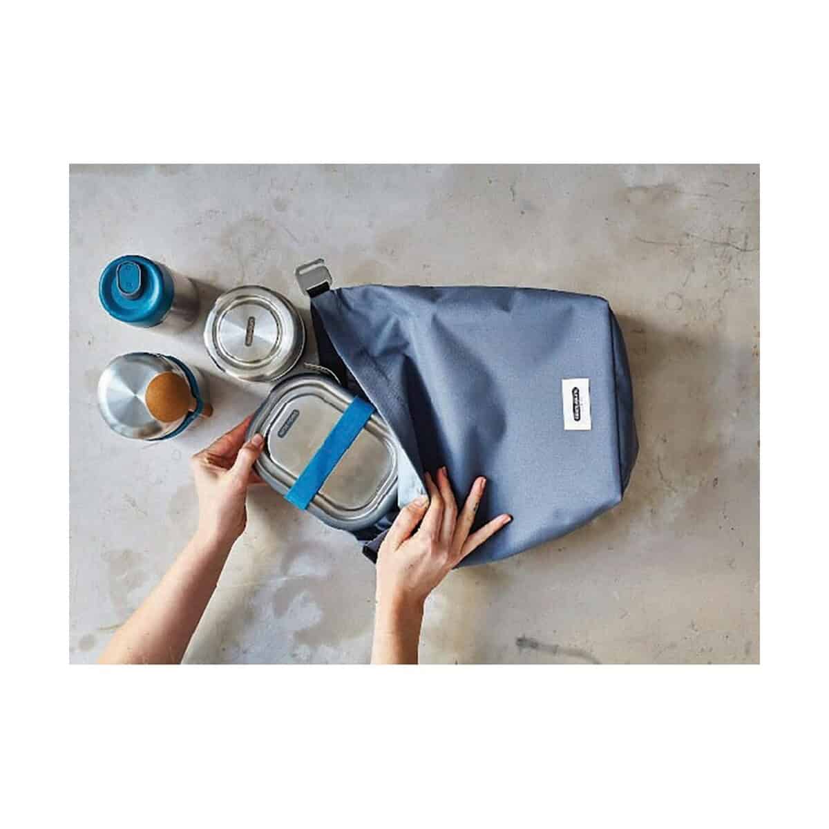 Torby termiczne z logo – torba śniadaniowa black+blum rpet P439.0602__M_404 1. Praktyczny zestaw gadżetów w plecaku na lunch i napoje.