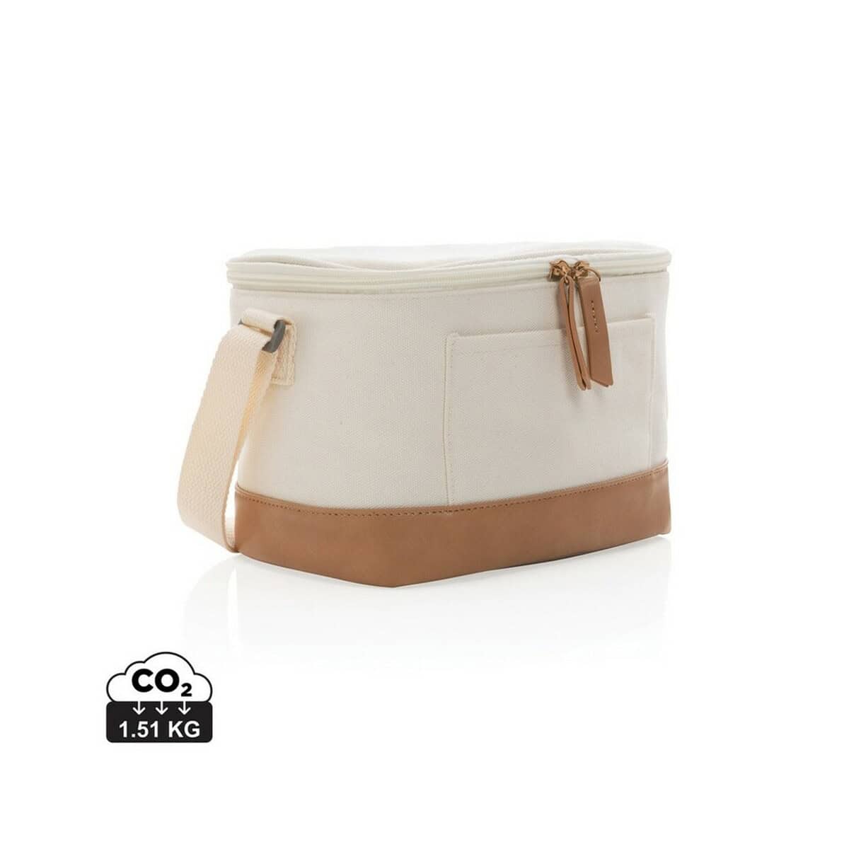 Podróżna torba z ekoskóry i bawełny, elegancka i funkcjonalna, idealna na krótkie wycieczki i codzienne noszenie.