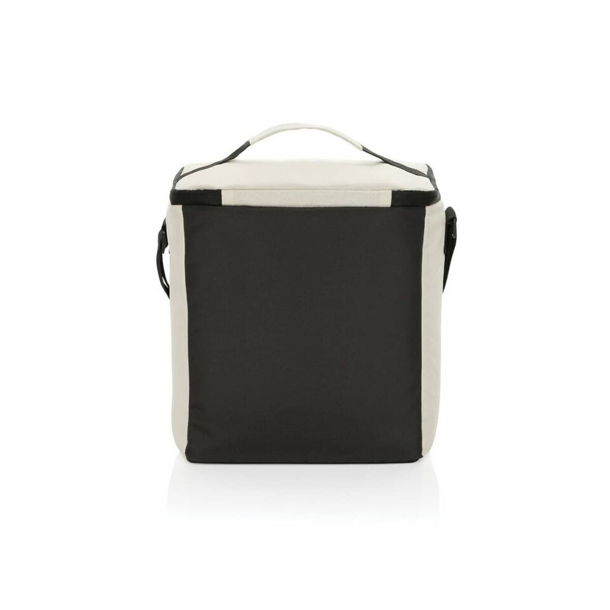 Torby termiczne z logo – torba termoizolacyjna impact aware™ kazu, rpet P422.523__B_5 Torba termiczna na lunch, czarno-biały design, idealna na przekąski i napoje.