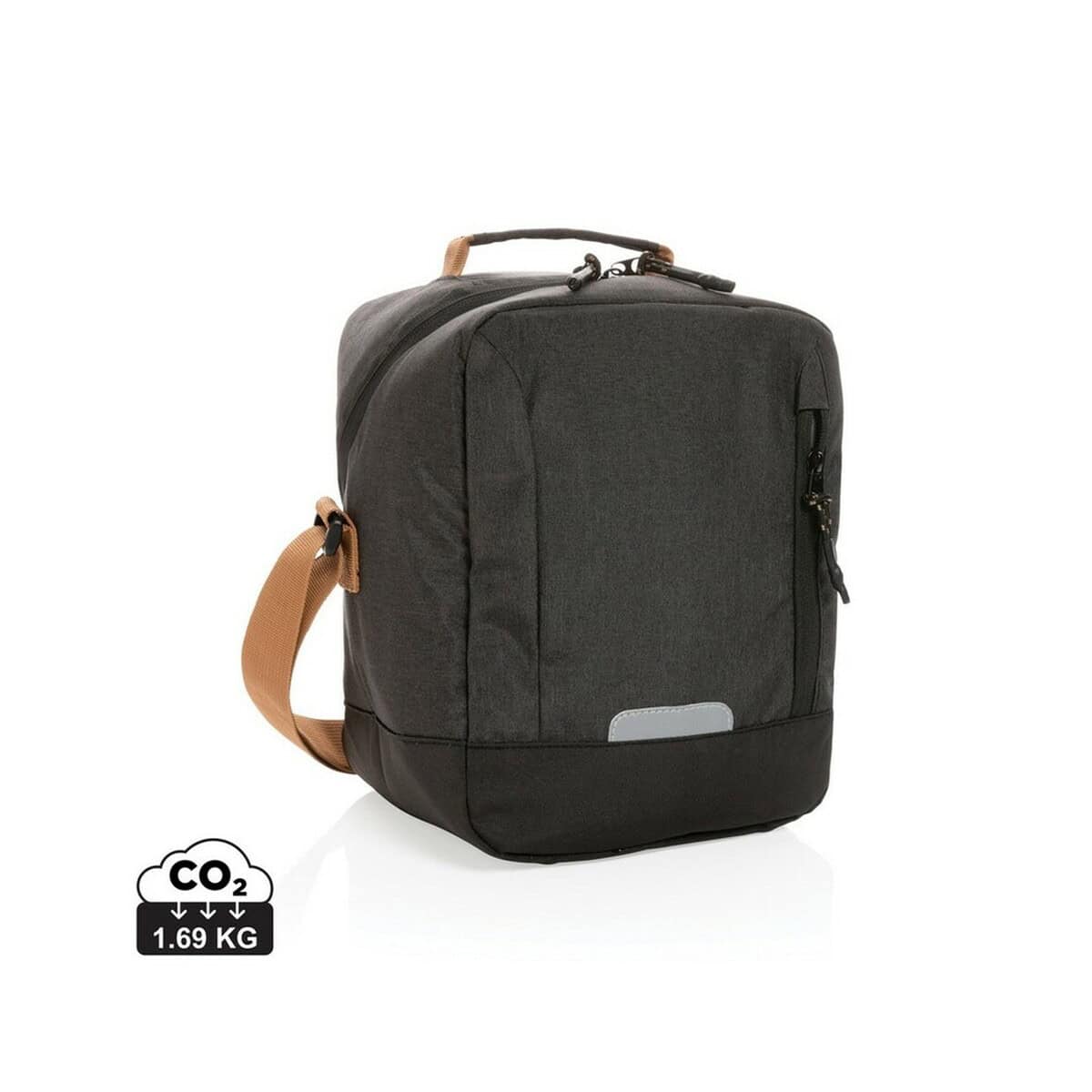 Torby termiczne z logo – torba termoizolacyjna impact aware™ rpet urban P422.381_S_0 Przenośny czarny plecak na laptopa, lekki, z funkcją ekologiczną redukcji CO2.