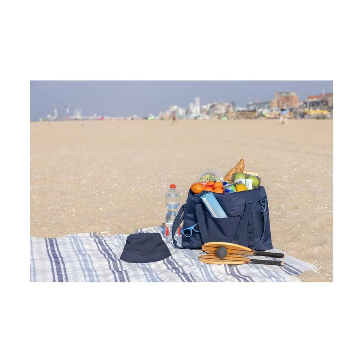 Torby termiczne z logo – torba termoizolacyjna xl sonny aware™ rpet P422.5425__M_400 1. Torba plażowa z gadżetami na wakacje i sport, idealna na wypoczynek nad morzem.