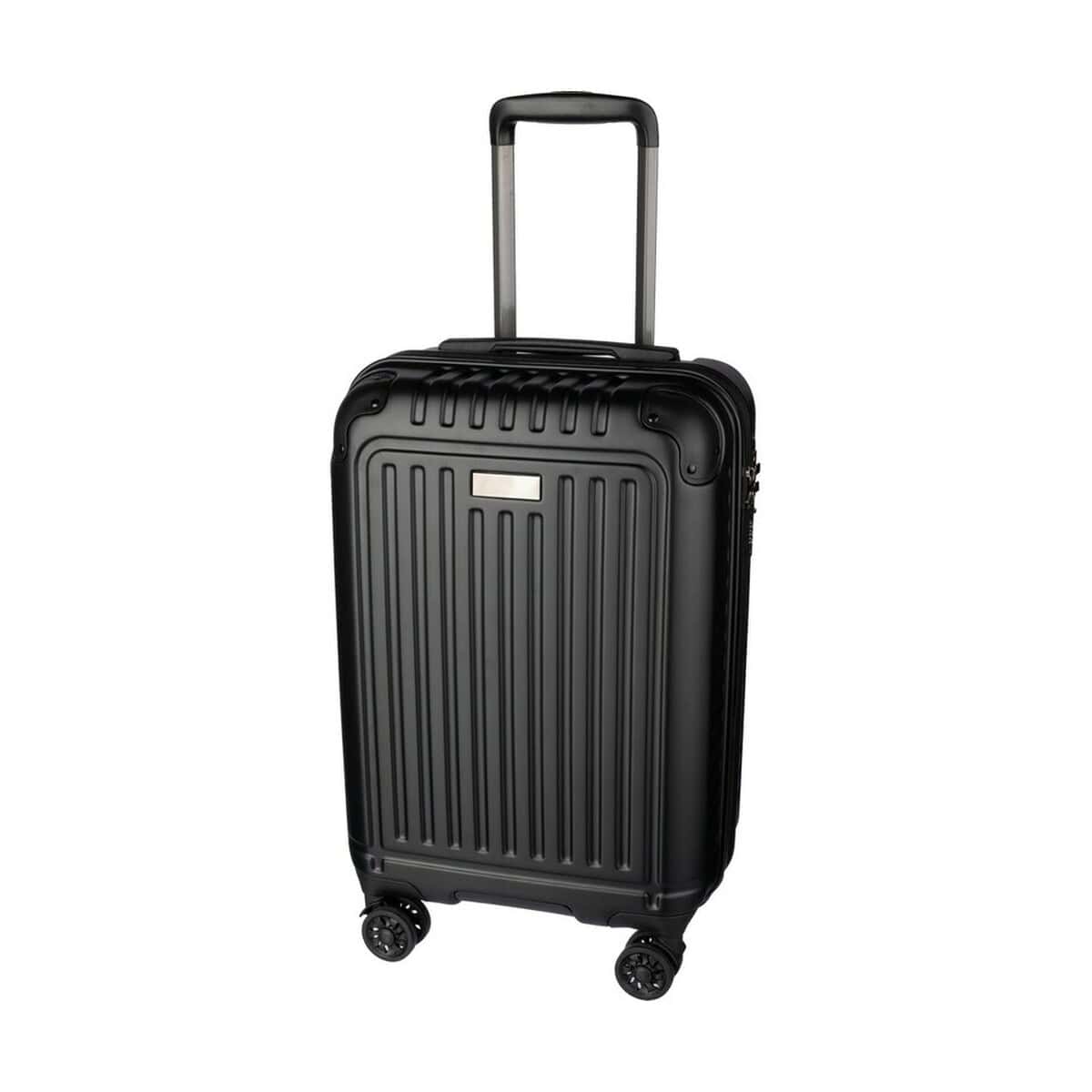 Przedmiotem jest czarny walizka na kółkach, idealna na podróże.