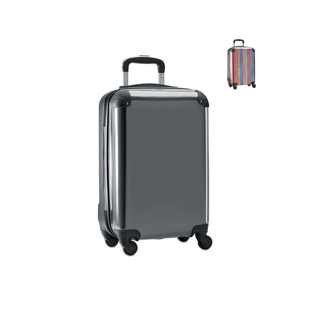 Walizki z logo – walizka z abs i pc z grafiką pickme mo6808-03 Twardy walizka na kółkach, idealna na podróże, z opcją personalizacji gadżetami.