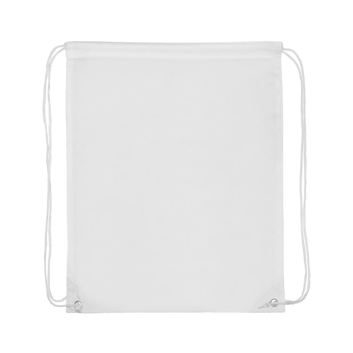 Workoplecaki z logo – worek ze sznurkiem | flynn V4631.0-02_AAB01 1. Pionowy biały worek na ramię z sznurkami, idealny do gadżetów i akcesoriów.