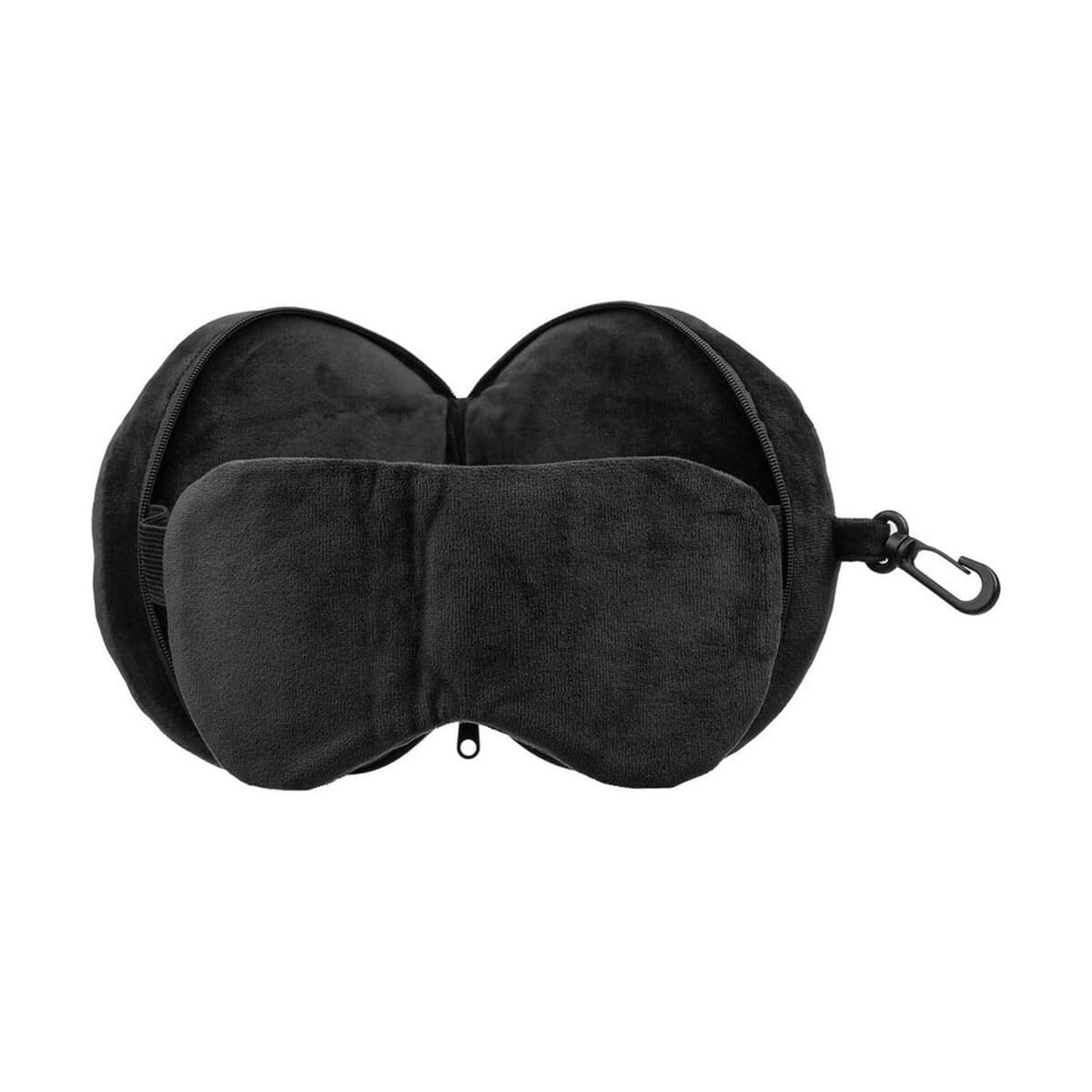 Zagłówki z logo – poduszka podróżna VA875-03_AAA01 Sportowa maskotka na ramię, czarna, miękka i wygodna do przenoszenia. Idealna na prezent i codzienne użytkowanie.