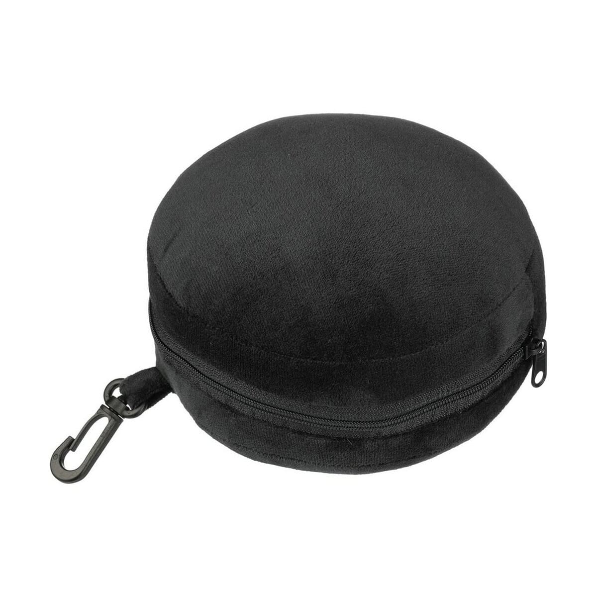 Zagłówki z logo – poduszka podróżna VA875-03_AAA02 Czarna etui na gadżety z klipsem i zamkiem – idealne na drobne akcesoria, gadżety i akcesoria firmowe.