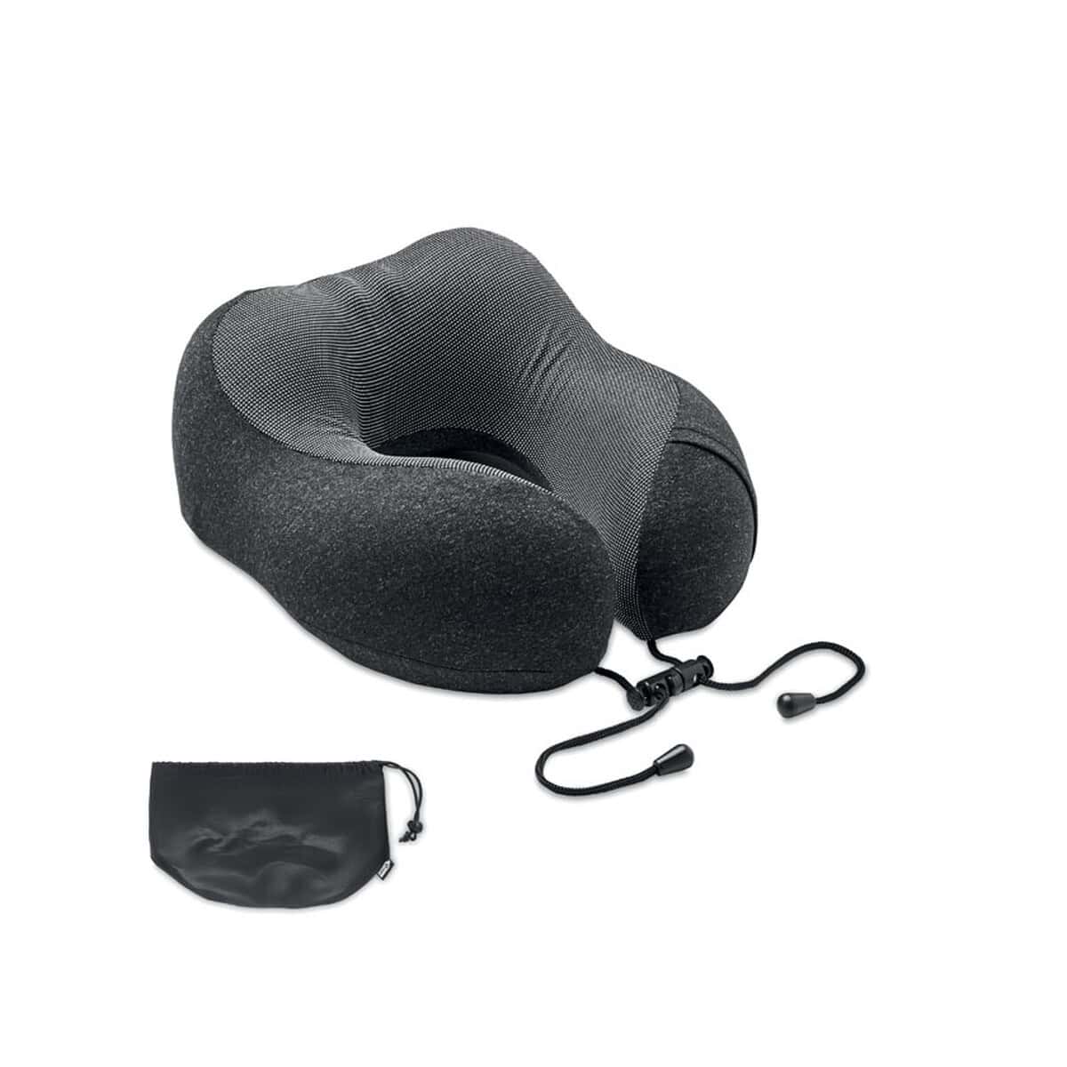 Zagłówki z logo – poduszka podróżna z rpet bantal mo6709-15 Miękki poduszka podróżna z elementami mocującymi i woreczkiem, idealna do komfortowego odpoczynku w podróży.