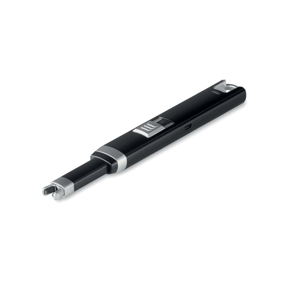 Ołówek długopis stylus z ekranem dotykowym, czarny, elegancki gadżet biurowy.