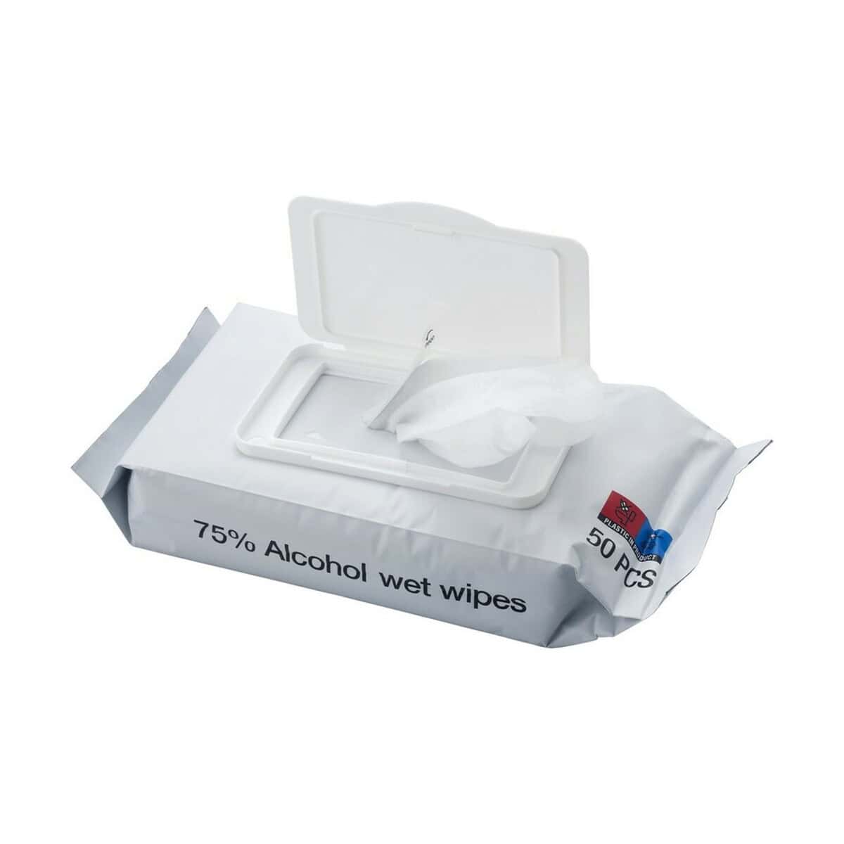 Chusteczki dezynfekujące w opakowaniu, 75% alkohol, mokre chusteczki do rąk i powierzchni.