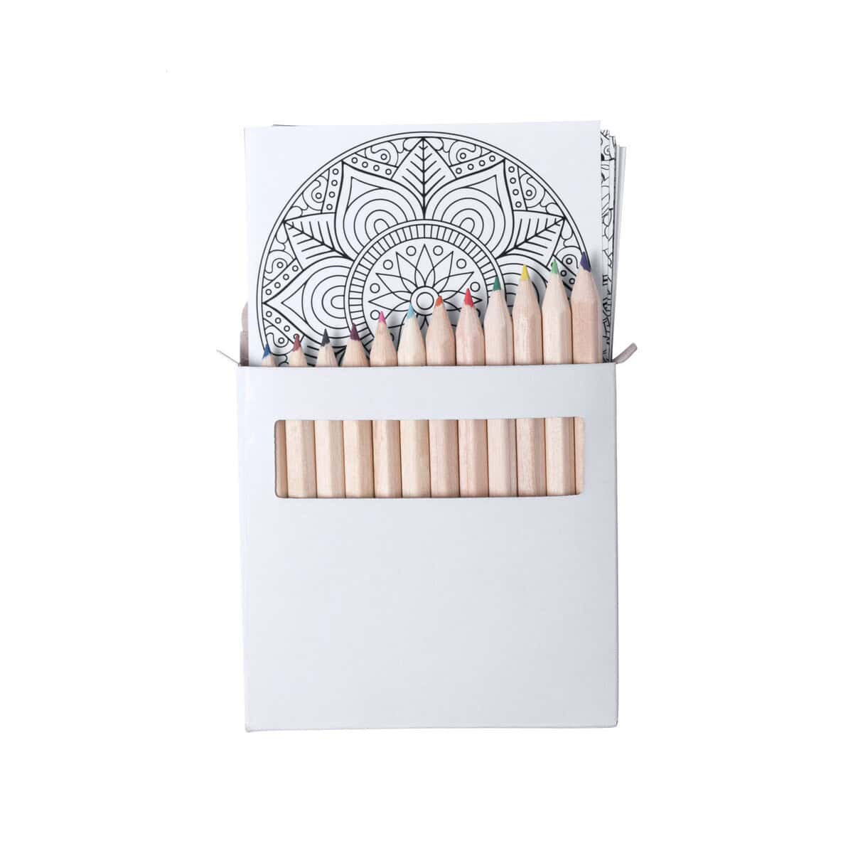 Zestawy do malowania z logo – condala mandala z zestawem do kolorowania AP781757 Kolorowe kredki w drewnianym pudełku do grawerowania upominków gadżetów, personalizacja.