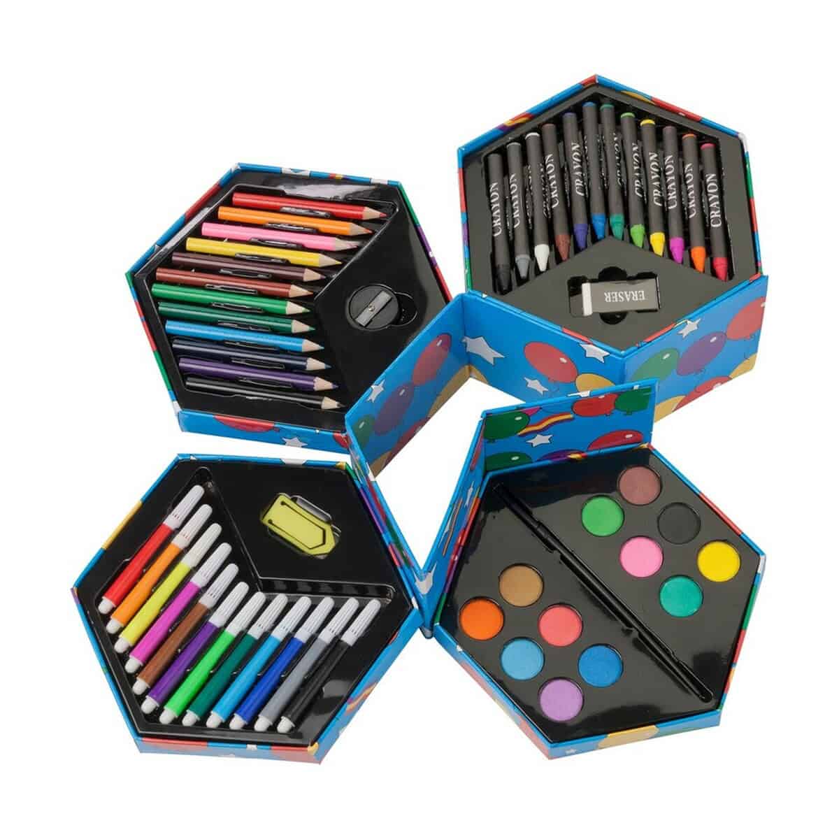 Kolorowe gadżety biurowe w ozdobnych pudełkach. Idealne na prezent i do biura czy domu.