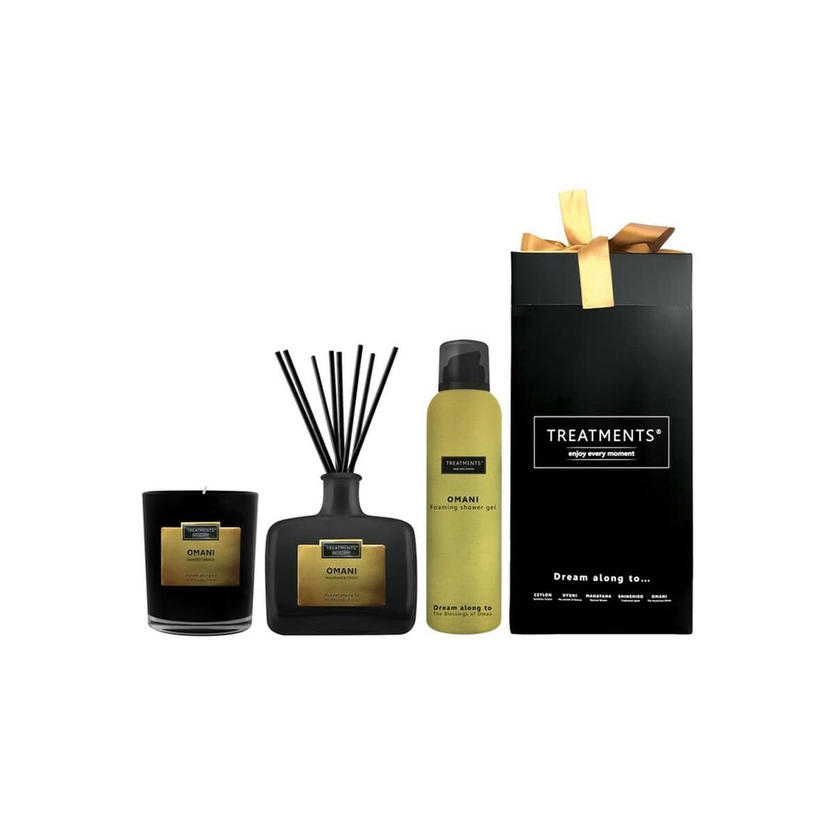 Zestawy kąpielowe z logo – zestaw prezentowy home & body deluxe treatments VTR05-08_AAB01 Ekskluzywne zestawy gadżetów do domu i relaksu z aromatycznymi świecami, dyfuzorami i kosmetykami, idealne na prezent.