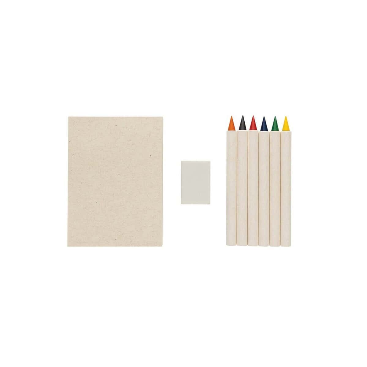 Zestawy kredek z logo – zestaw kredek, notatnik micki P611.3603__B_2 Kolorowe kredki w drewnianym opakowaniu na gadżety i akcesoria biurowe.