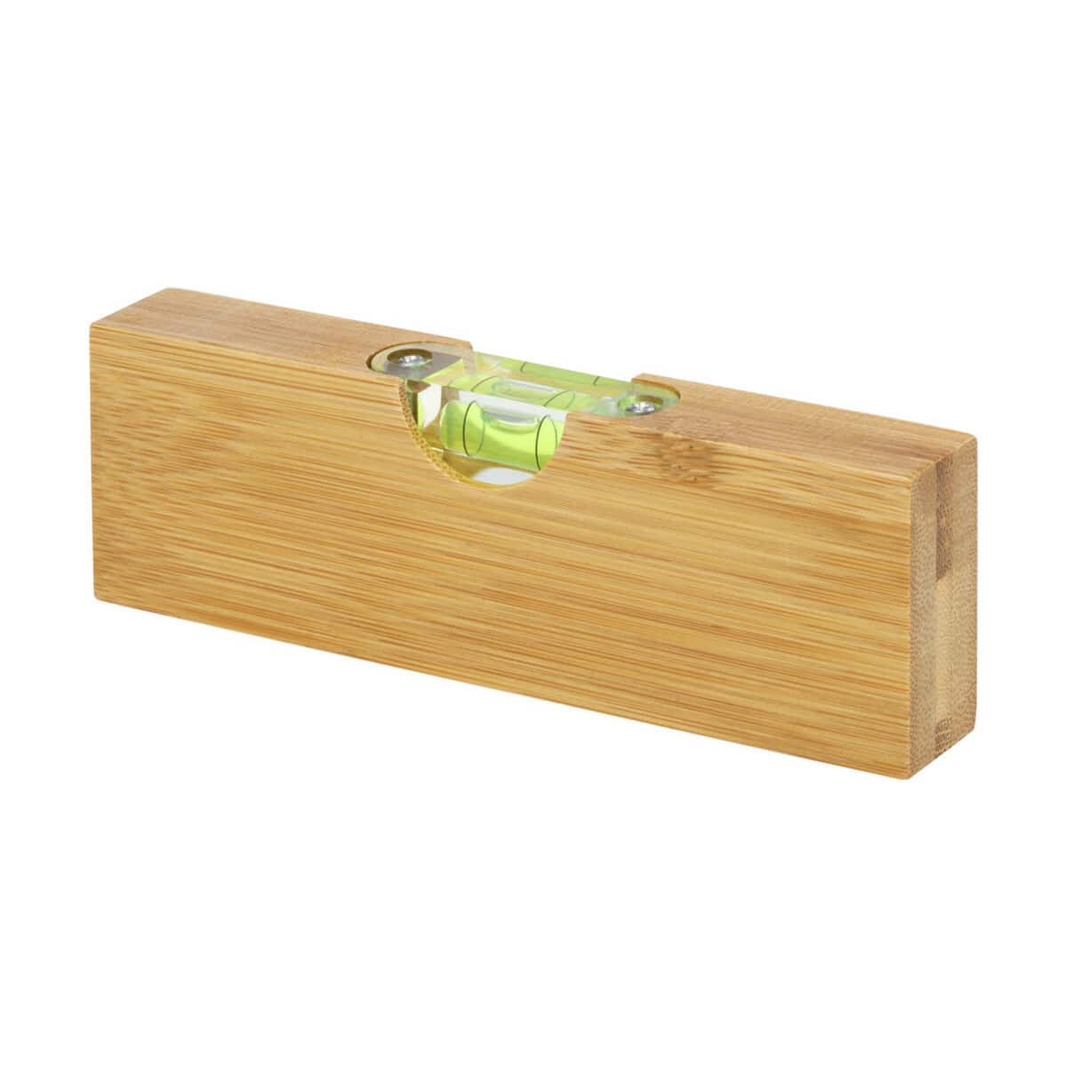 Drewniany poziomica z libelką, narzędzie pomiarowe do dokładnego wyznaczania poziomu.