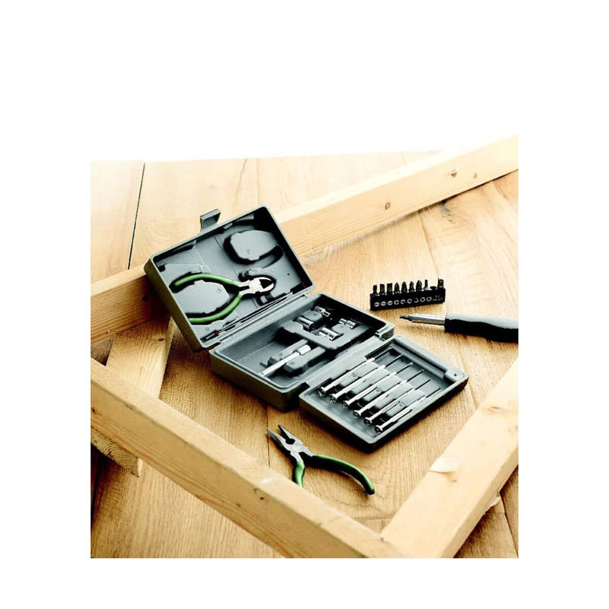 Zestawy narzędzi z logo – składany kpl narzędzi, 25 szt guillaume kc3525-14-ambiant Klucze nasadowe zrasowe i narzędzia do naprawy mebli, akcesoria do majsterkowania, zestaw narzędzi ręcznych do prac domowych.