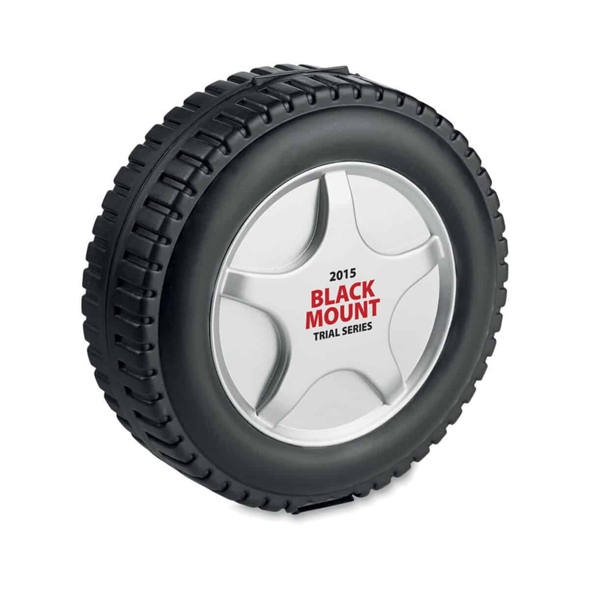 Zestawy narzędzi z logo – zestaw narzędzi 25 części rueda tool mo8471-03-print Black tire with silver hubcap and red text Gadzety.