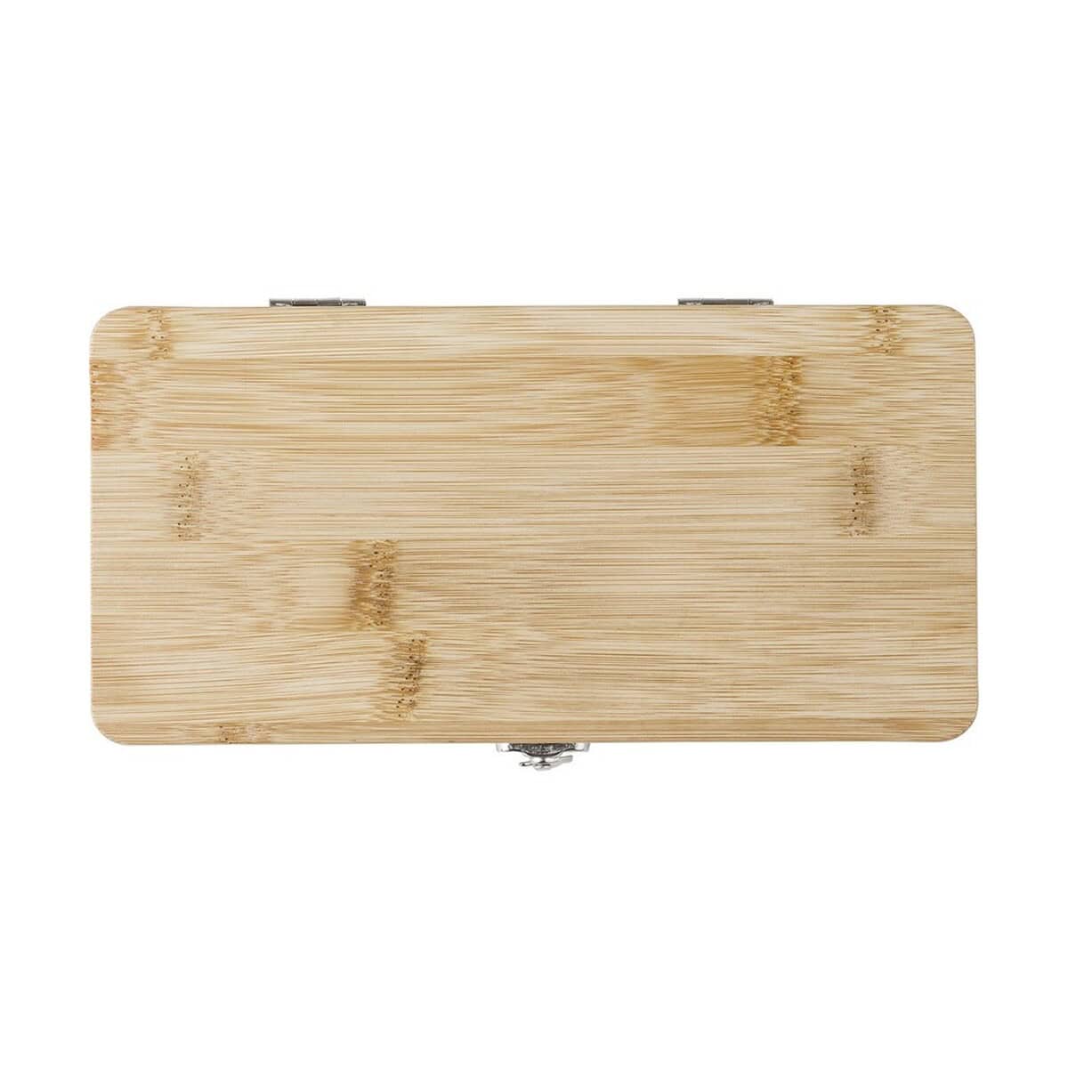 Zestawy narzędzi z logo – zestaw narzędzi 27 el. V0040-16_CTP01 Drewniane pudełko na gadżety z naturalnego drewna bambusowego.