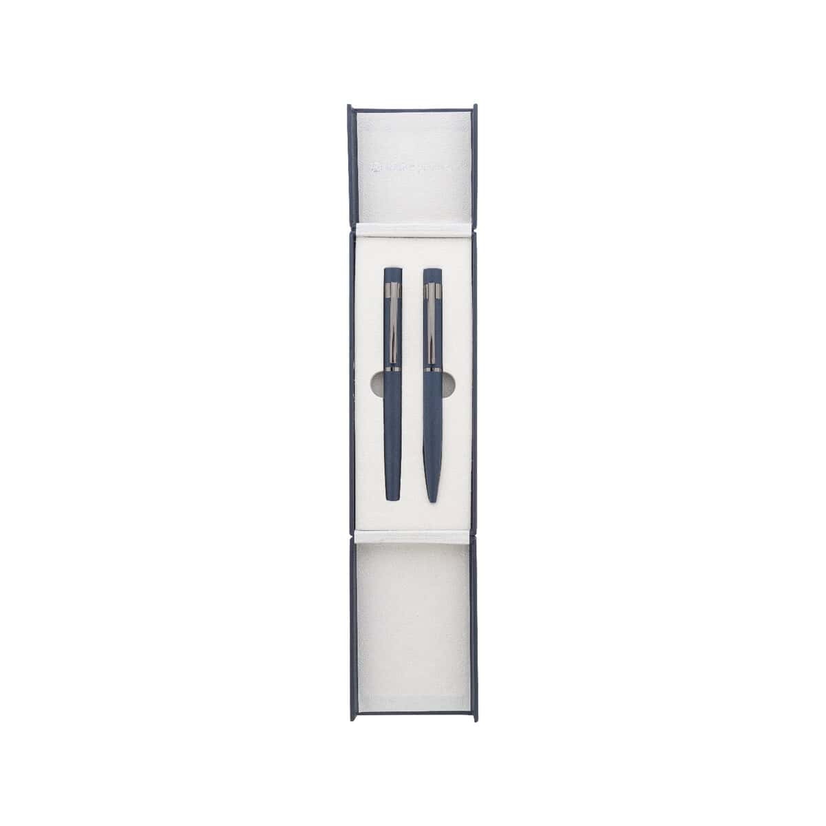 Zestawy piśmiennicze z logo – atelier zestaw piśmienniczy AP800134-06__B Elegancki zestaw długopisów w pudełku na prezent, idealny na gadżety firmowe i upominki.