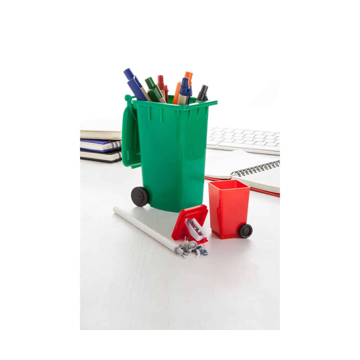 Zestawy piśmiennicze z logo – shabin temperówka AP791006-05__DG1 Kolorowy pojemnik na biurowe akcesoria i gadżety reklamowe, idealny do promocji firmy.