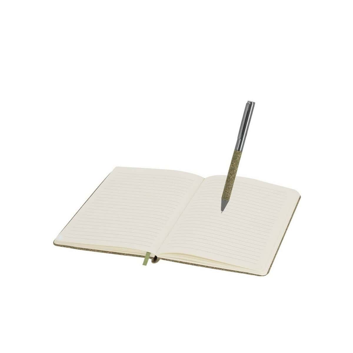 Zestawy piśmiennicze z logo – zestaw upominkowy, notatnik ok. a5, długopis, pudełko podarunkowe VA392-06_INS01 Notesz z długopisem, gadżet biurowy z personalizacją, idealny na prezent lub do codziennego użytku.