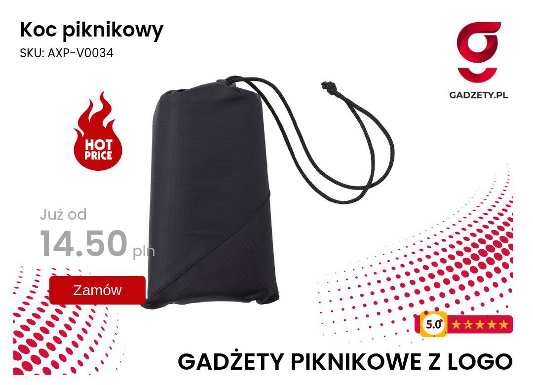 Koc piknikowy Kolorowy koc piknikowy na trawie