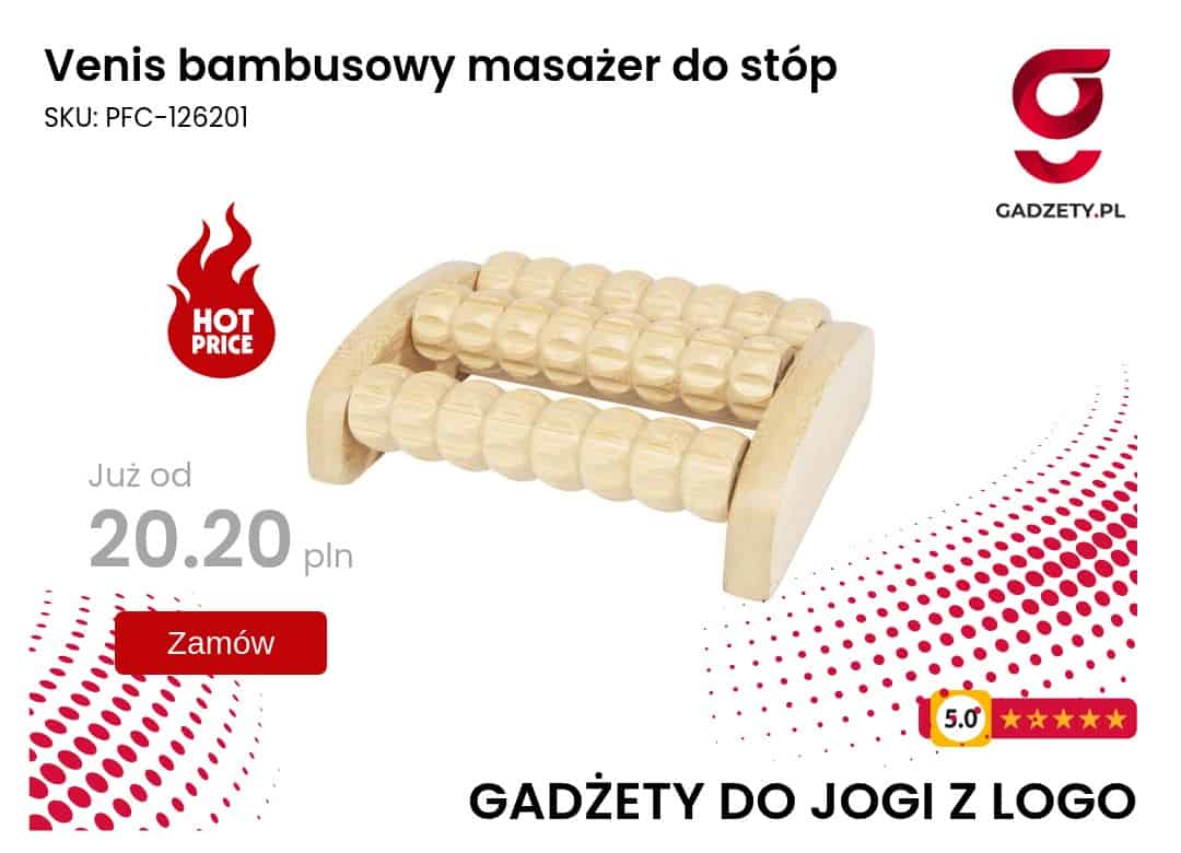 Venis bambusowy masażer do stóp Wibrator bambusowy do masażu stóp, relaksujący i naturalny, idealny do jogi i terapii.