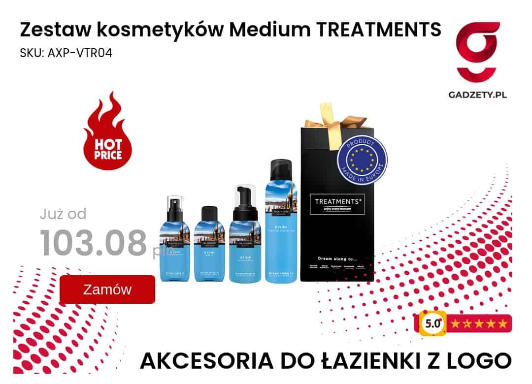 Zestaw kosmetyków Medium TREATMENTS Akcesoria łazienkowe z logo - zestaw kosmetyków do pielęgnacji ciała.