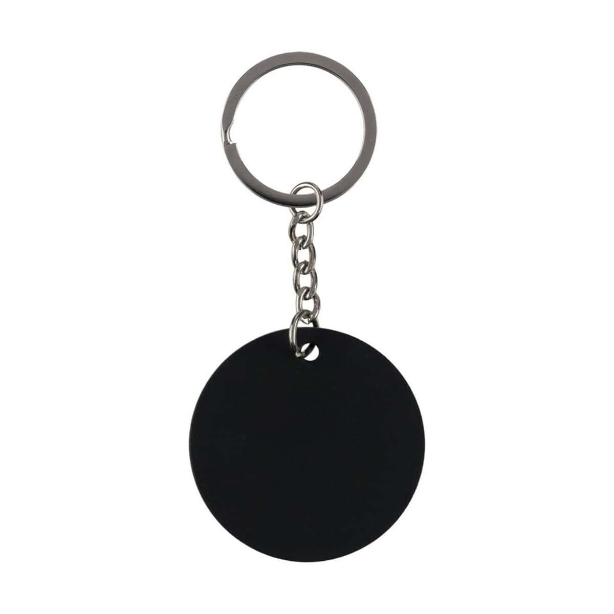 Gadżet z brelokiem z czarną tabliczką. Brelok z czarną tabliczką do personalizacji, idealny na klucze i identyfikatory.