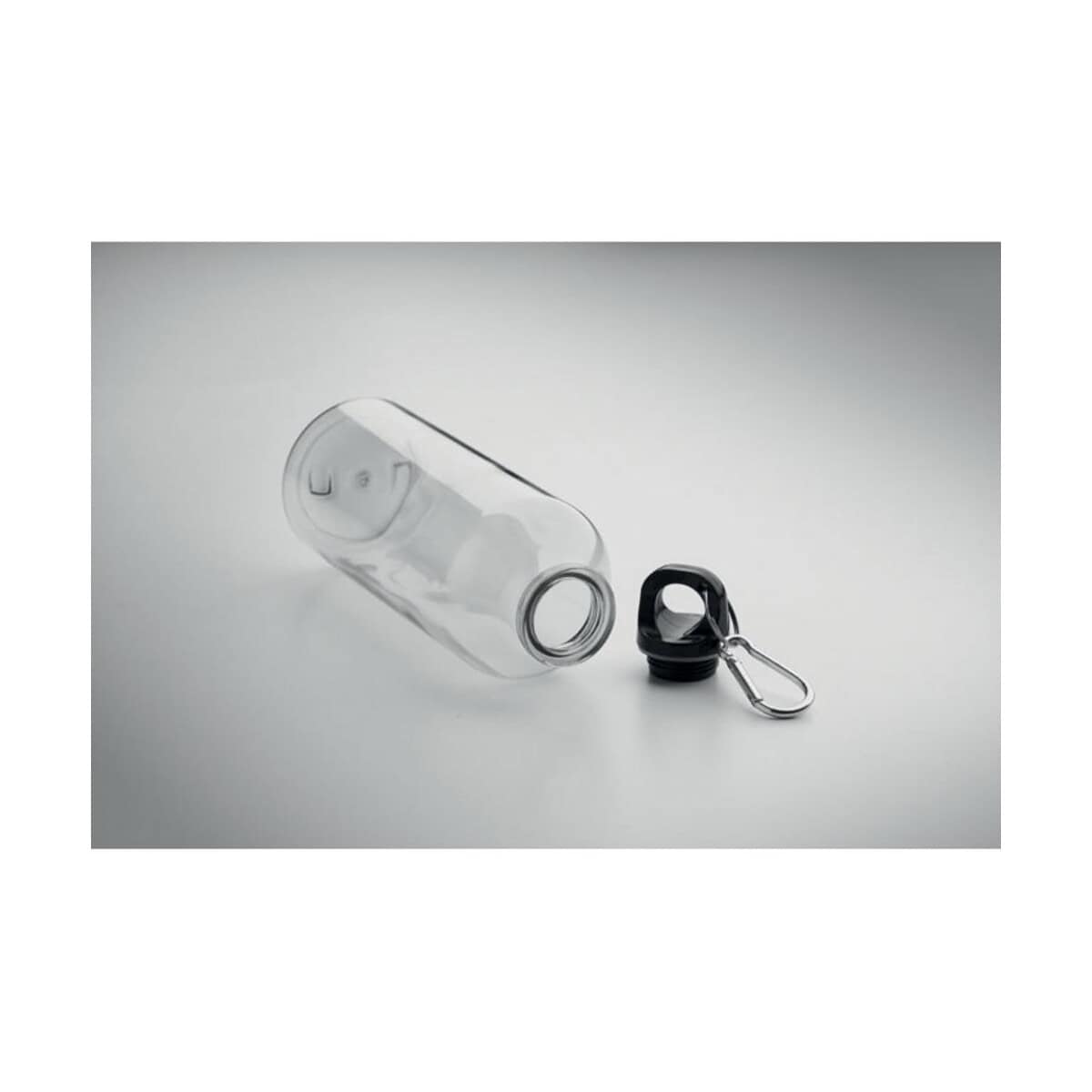 Butelka z klipsem do napojów na prezent lub gadżet reklamowy, przezroczysta. Butelka z klipsem do napojów - gadżet reklamowy, idealny na prezent, z przezroczystym designem.