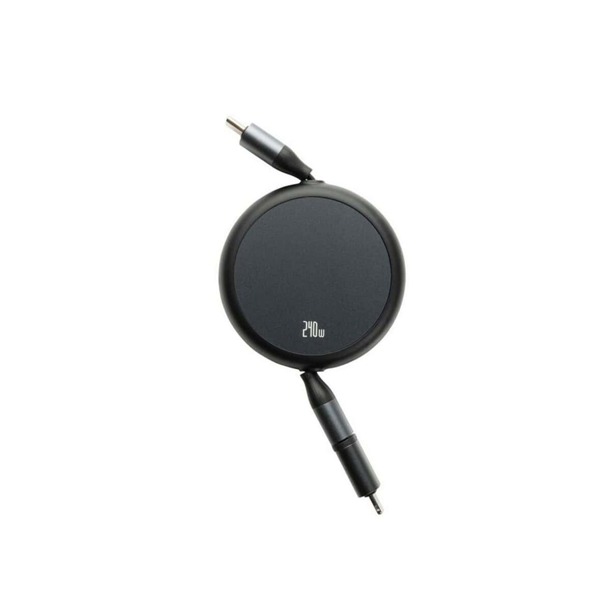 Przenośny powerbank z kablem USB-C i Lightning Przenośny powerbank z kablem USB-C i Lightning do ładowania urządzeń mobilnych.