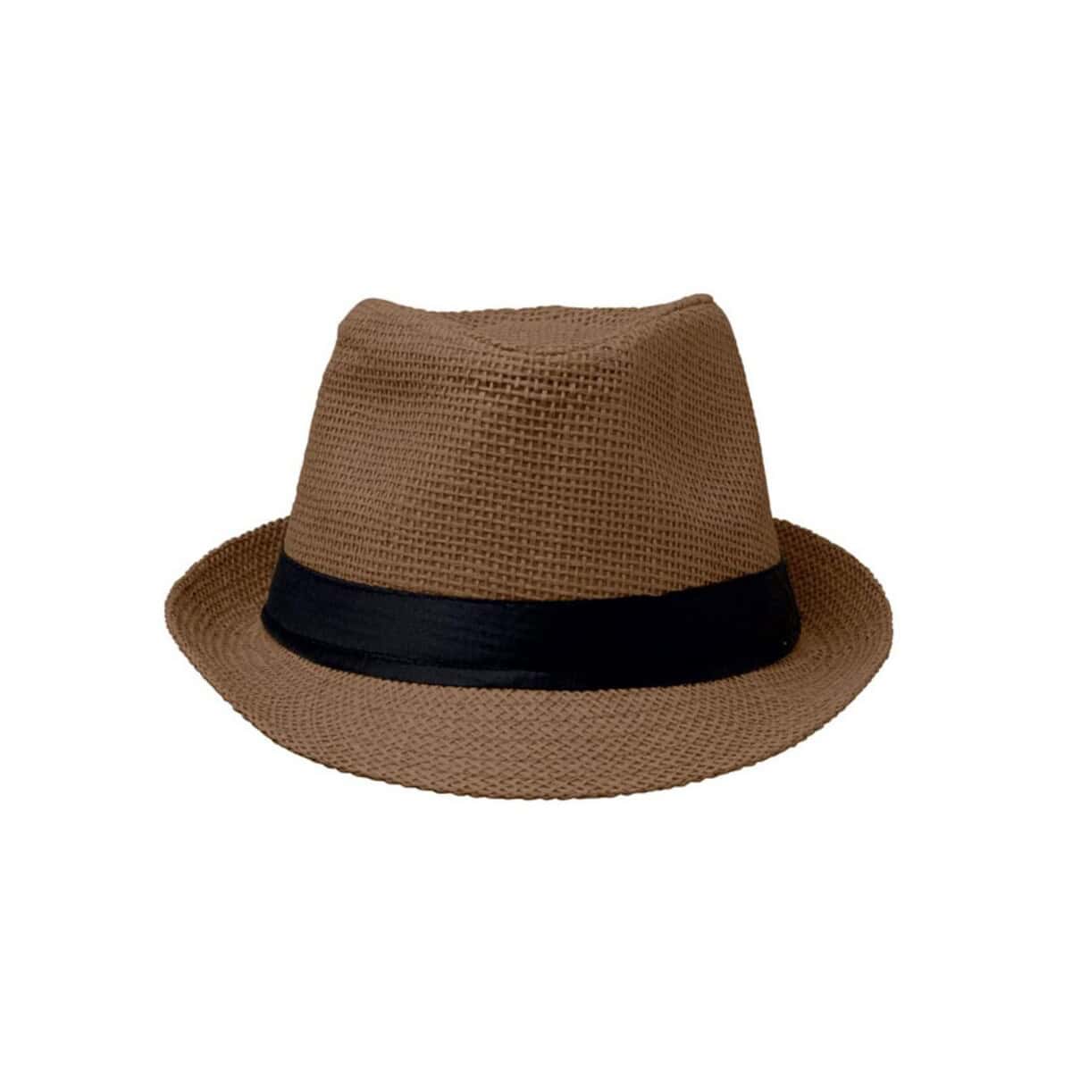 Czapka z szerokim rondem i czarną wstążką Czapka z szerokim rondem, idealna na lato, wykonana z przewiewnego materiału, modny dodatek do letni.