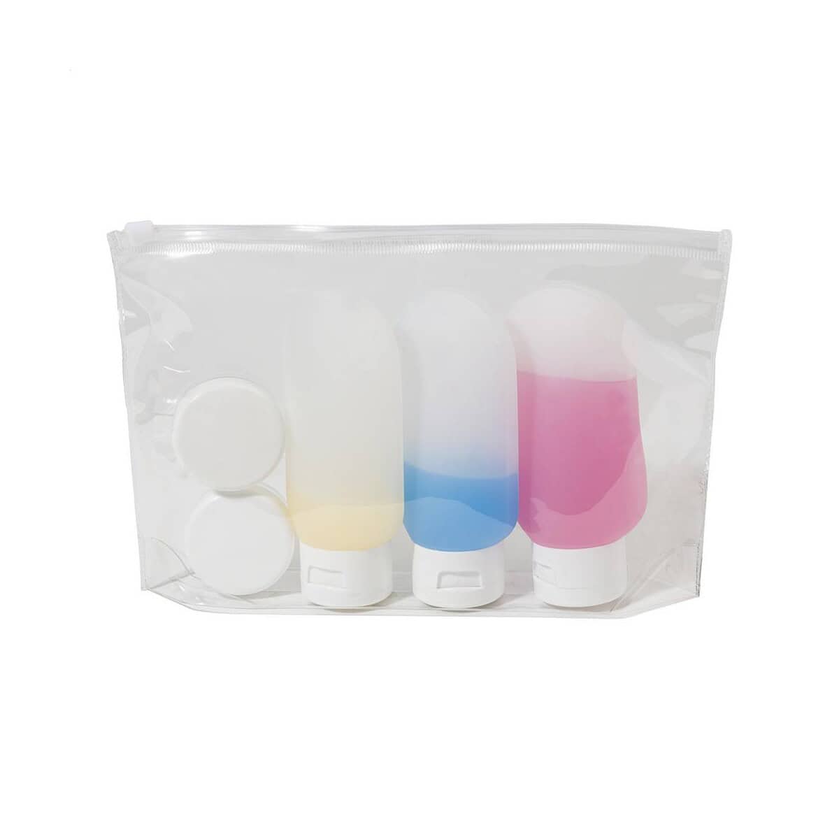 Kosmetyczny zestaw do ust i ciała w przezroczystym etui Zestaw do pielęgnacji ust i ciała z balsamami w różnych kolorach, idealny na prezent i do codzienneg.