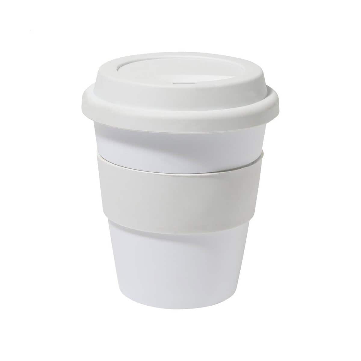 Kubek na kawę z pokrywką, gadżet promocyjny, personalizowany, na wynos.