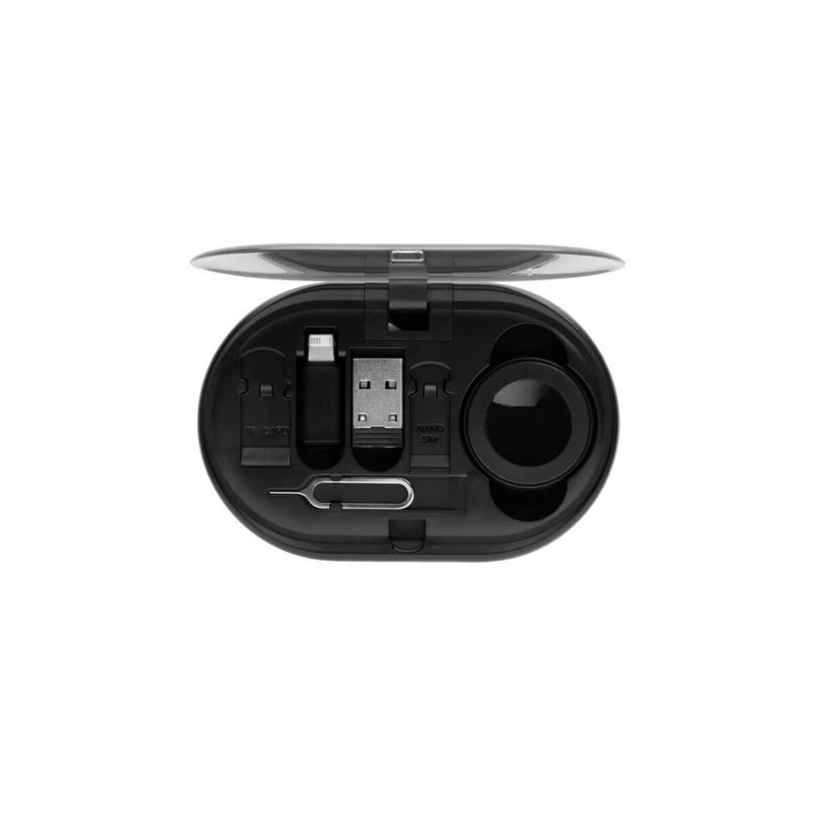 Gadżety do słuchawek i akcesoria Akcesoria do słuchawek w etui z etykietą.