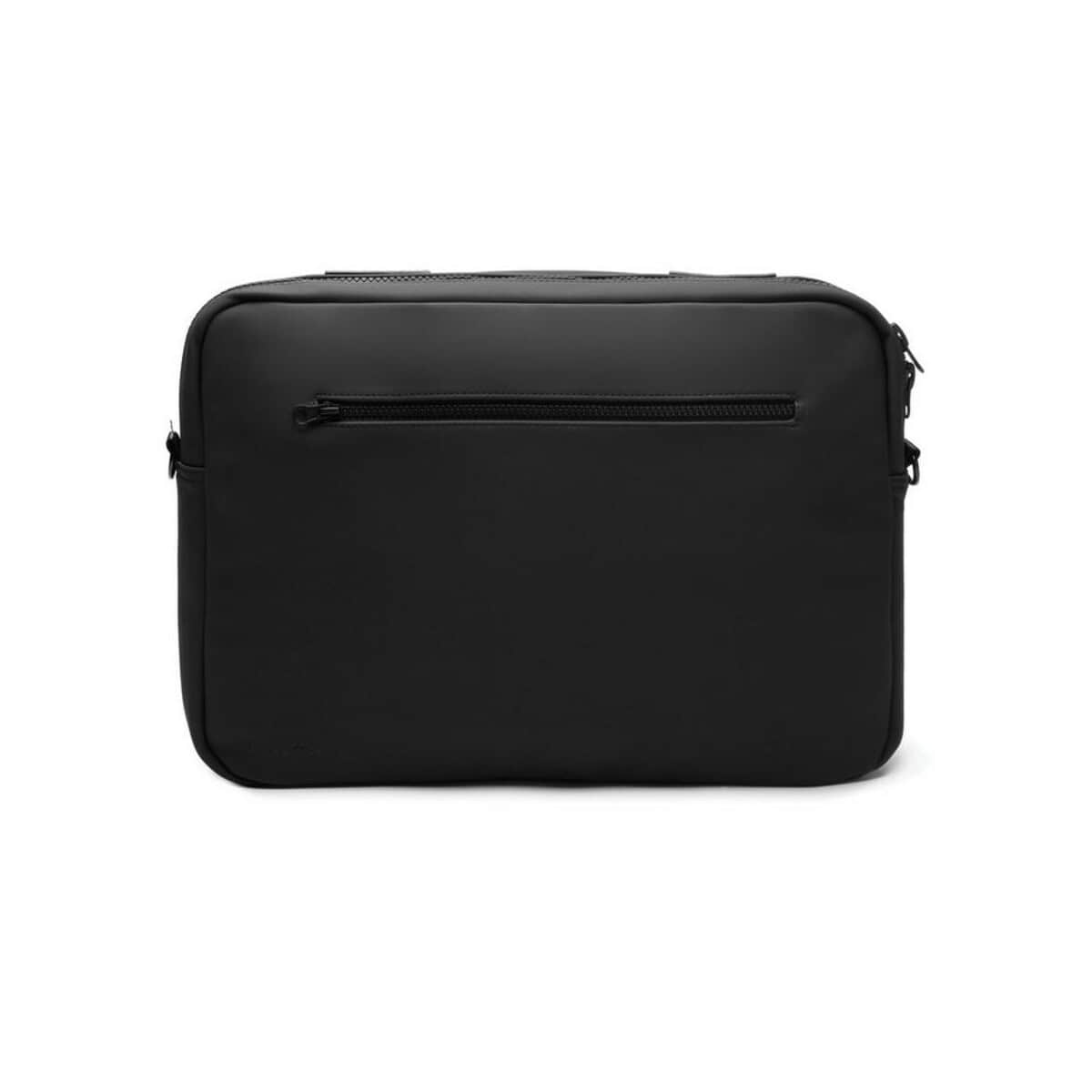 Torba na laptopa z zamkiem, czarna, idealna do pracy i podróży.