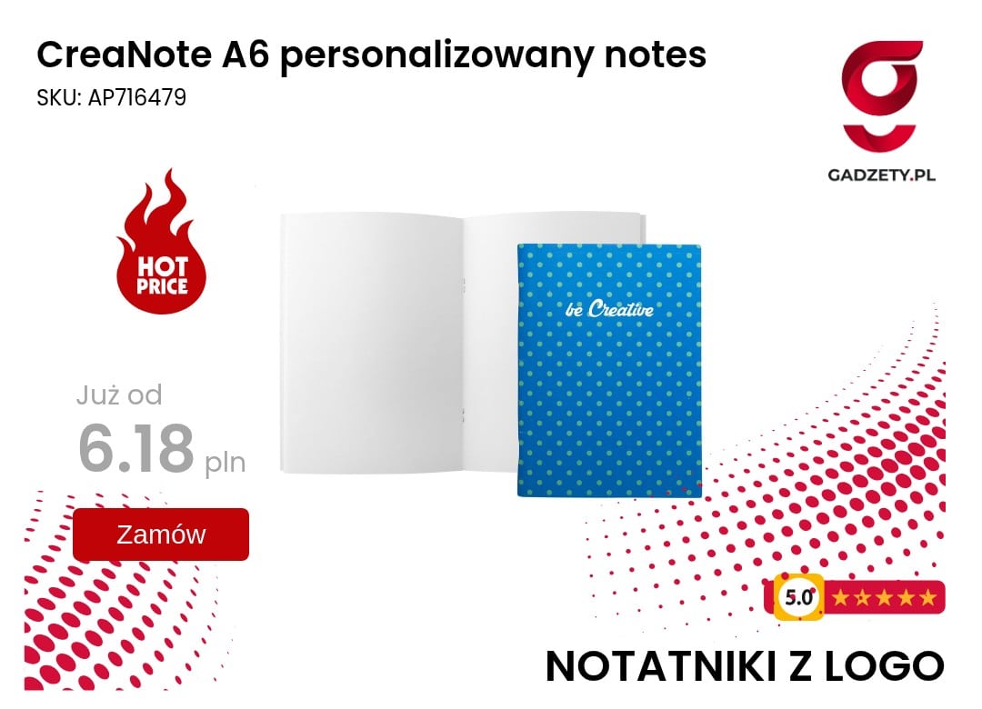 CreaNote A6 personalizowany notes