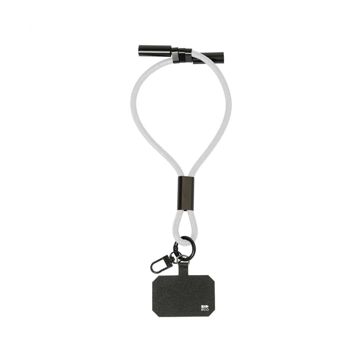 Akcesoria do smartfonów z logo – cuffcharge smycz na nadgarstek, uchwyt na telefon, kabel 60w rpet AP864134-01 CuffCharge smycz na nadgarstek, uchwyt na telefon, kabel 60W RPET AP864134-01