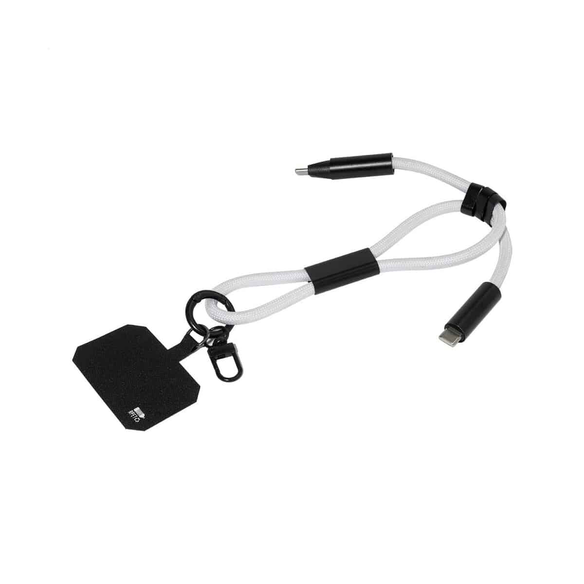 Akcesoria do smartfonów z logo – cuffcharge smycz na nadgarstek, uchwyt na telefon, kabel 60w rpet AP864134-01__A CuffCharge smycz na nadgarstek, uchwyt na telefon, kabel 60W RPET AP864134-01__A