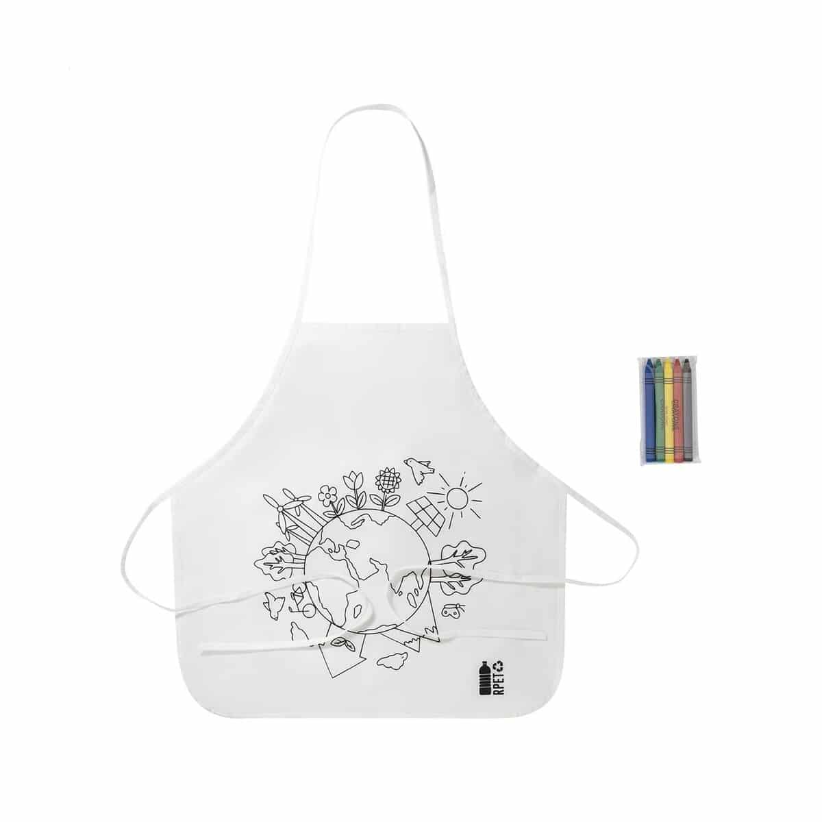 Fartuchy z logo – ecolo fartuch do kolorowania rpet AP800301 Ecolo fartuch do kolorowania RPET AP800301