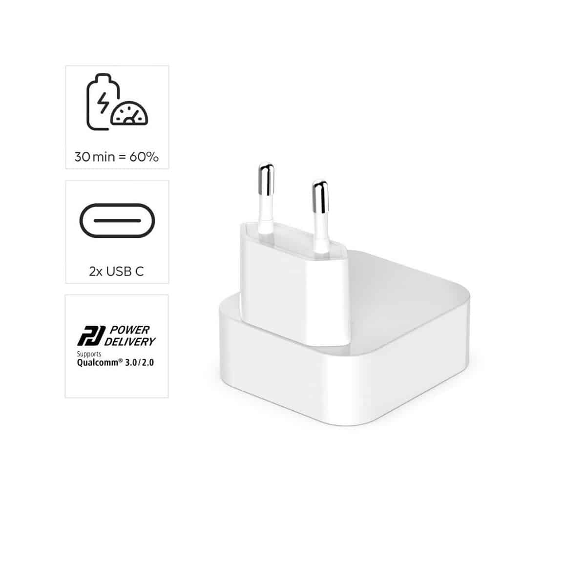 Ładowarki z logo – składana ładowarka ścienna 40w hama VH021-02_AAA06 Składana ładowarka ścienna 40W Hama VH021-02_AAA06