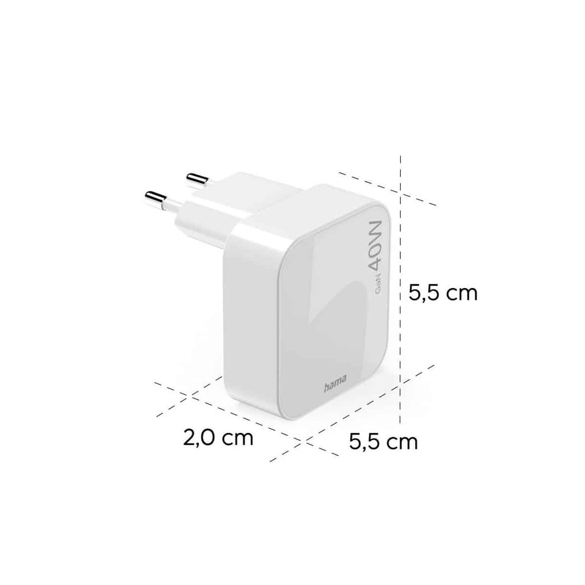 Ładowarki z logo – składana ładowarka ścienna 40w hama VH021-02_AAA07 Składana ładowarka ścienna 40W Hama VH021-02_AAA07