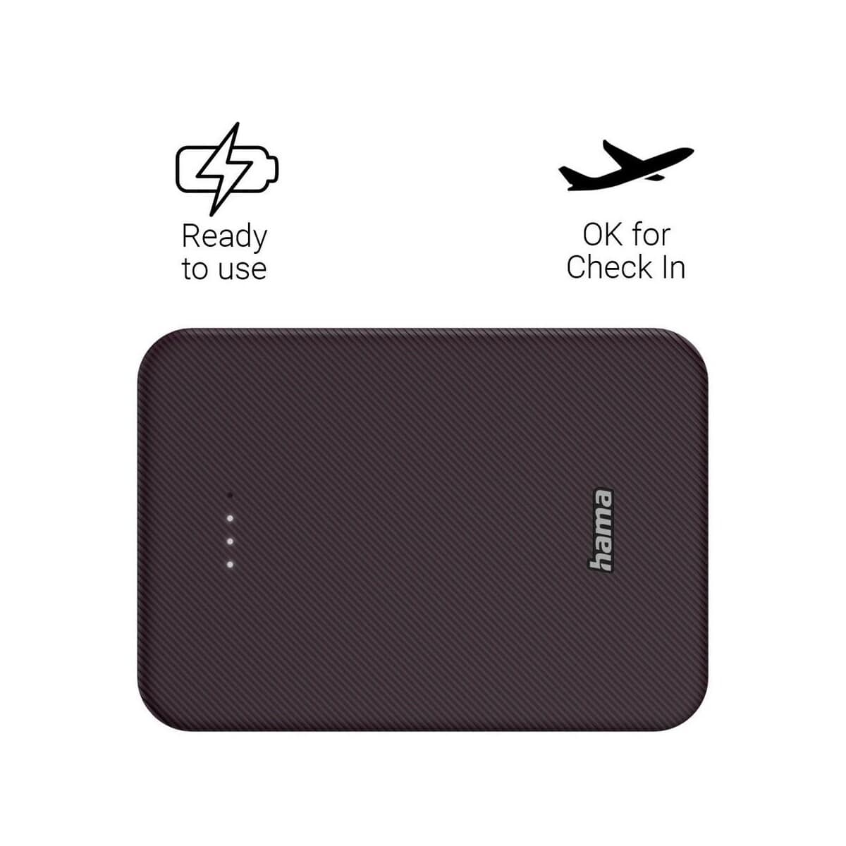 Powerbanki z logo – power bank 10000 mah hama power pack VH023-12_AAB02 Power bank 10000 mAh Hama Power Pack VH023-12_AAB02