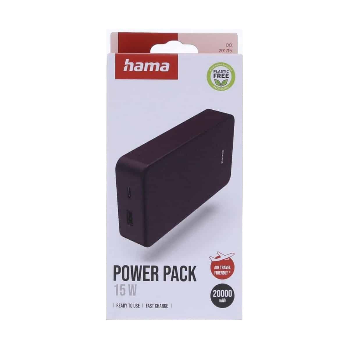 Powerbanki z logo – power bank 20000 mah hama power pack VH024-12_PFT01 Power bank 20000 mAh Hama Power Pack VH024-12_PFT01