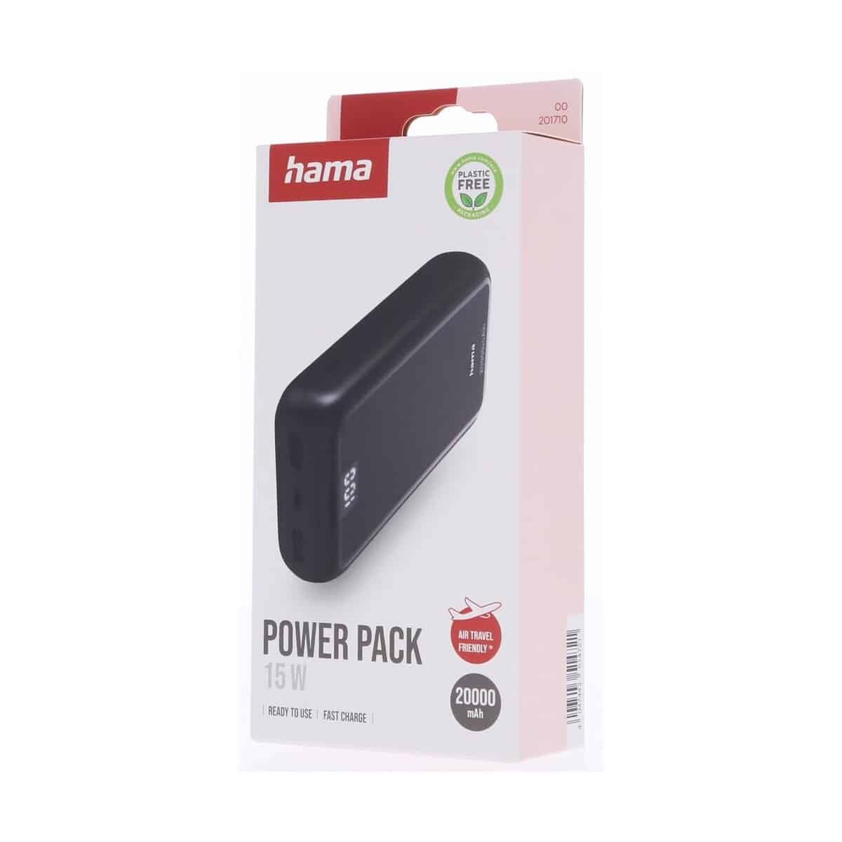 Powerbanki z logo – power bank 20000 mah hama power pack performance VH026-03_POV02 Power bank 20000 mAh Hama Power Pack Performance VH026-03_POV02