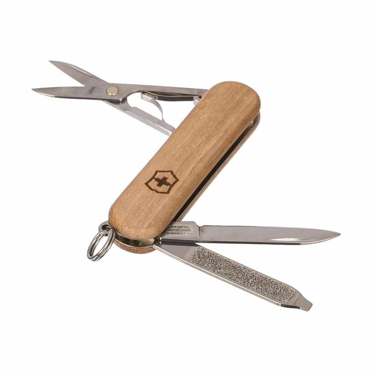Scyzoryki z logo – nóż wielofunkcyjny victorinox classic sd wood VB273-16_AAA01 Nóż wielofunkcyjny Victorinox Classic SD Wood VB273-16_AAA01